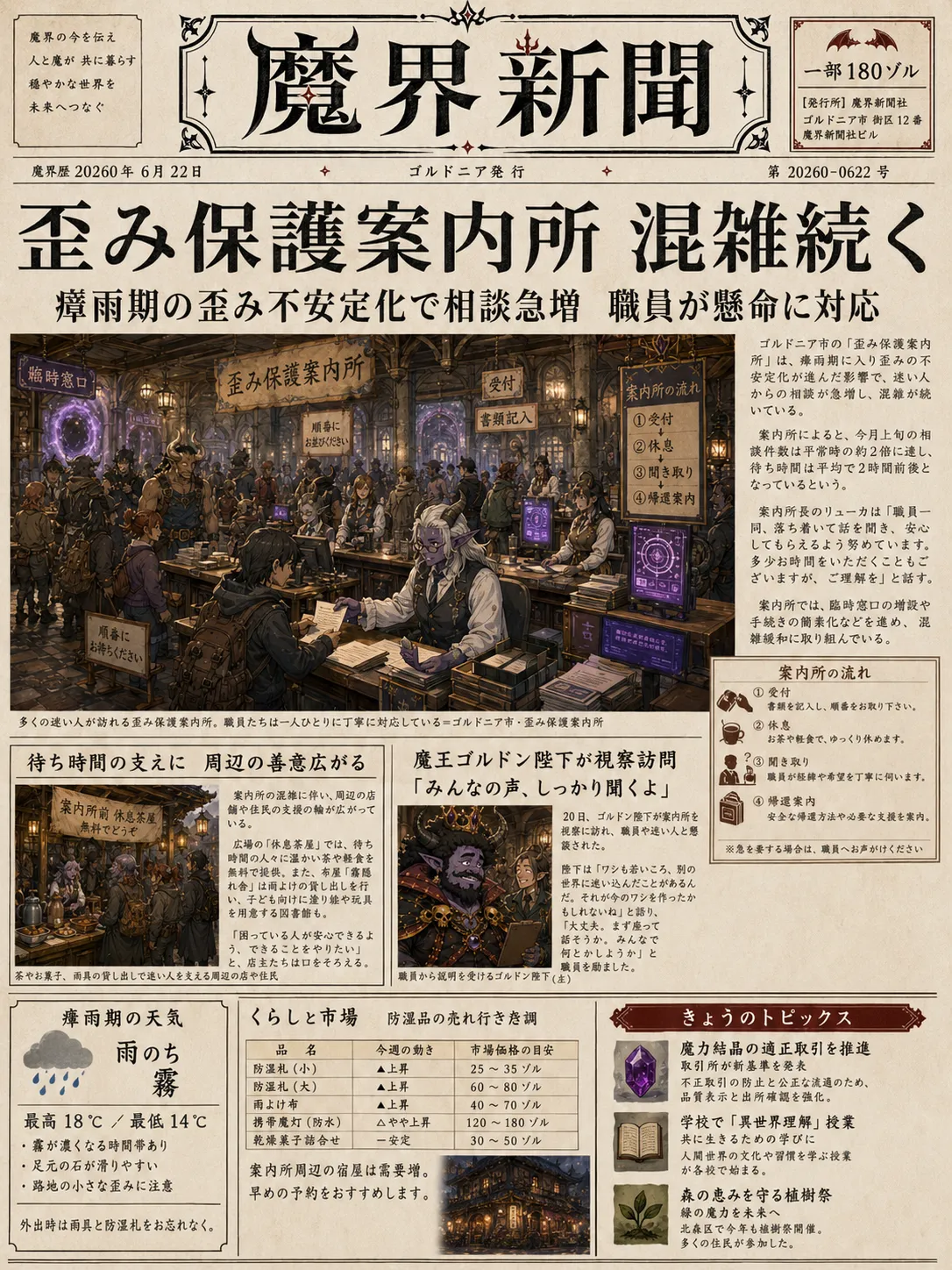 魔界新聞 1面