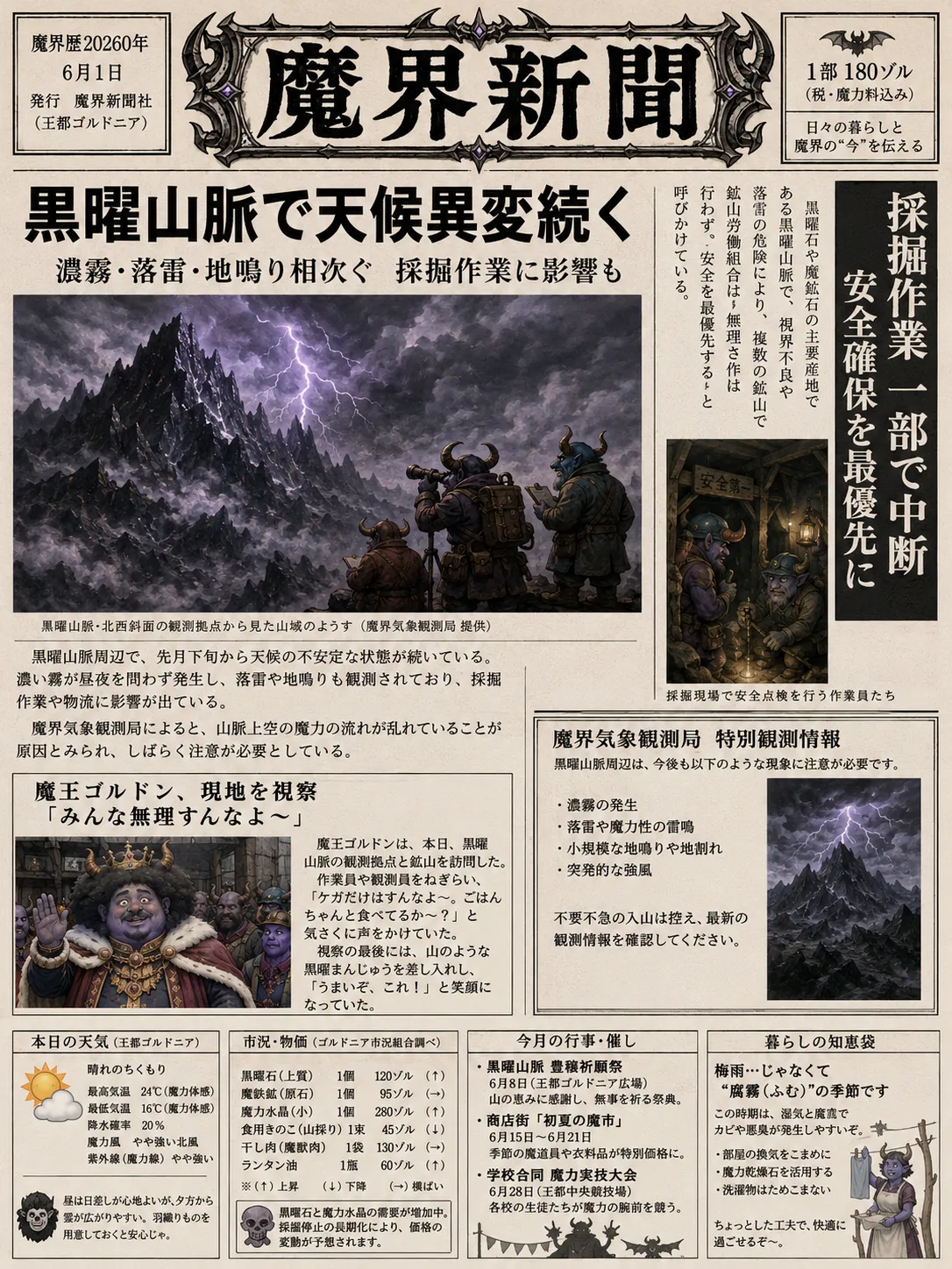魔界新聞 1面