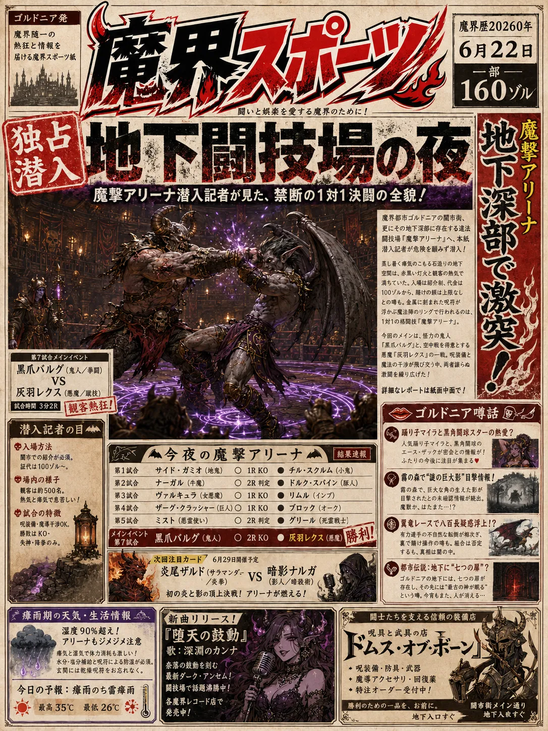 魔界スポーツ 1面